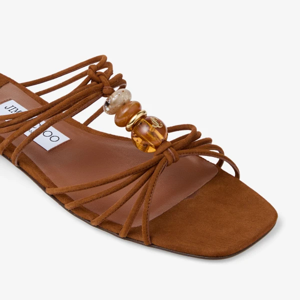 Tan Mix Jimmy Choo Lova Mule Flat, view 4 | Flats