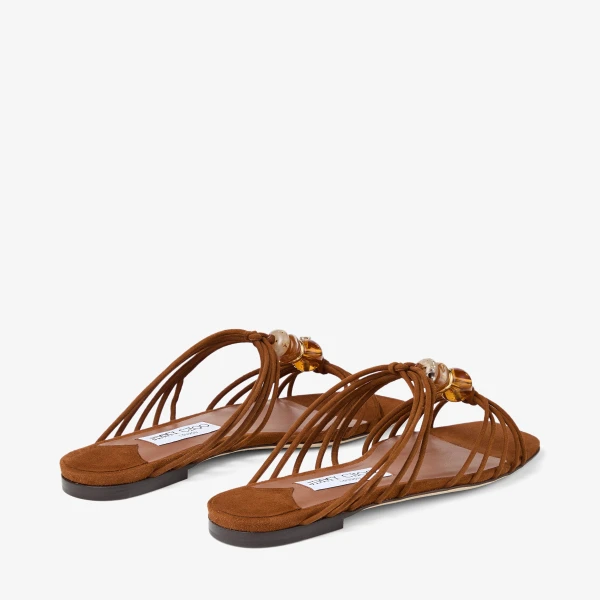 Tan Mix Jimmy Choo Lova Mule Flat, view 6 | Flats