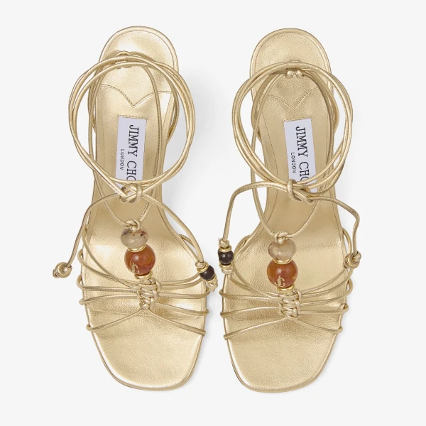 Gold Mix Jimmy Choo Lova Wedge 85, view 5 | Sandals