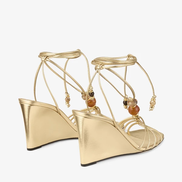 Gold Mix Jimmy Choo Lova Wedge 85, view 6 | Sandals