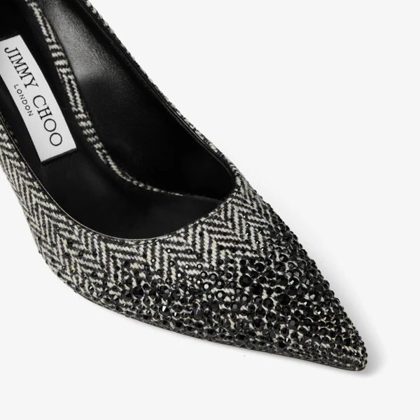 Grey and Black Mix Jimmy Choo Love 85 Pumps, view 4 | Heels