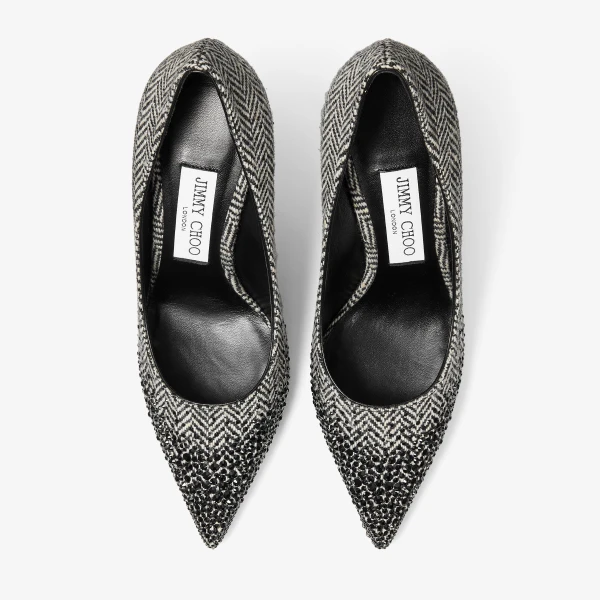 Grey and Black Mix Jimmy Choo Love 85 Pumps, view 5 | Heels