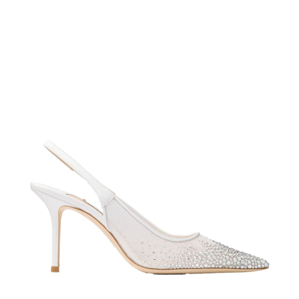 White Jimmy Choo Love Slingback 85 | Heels