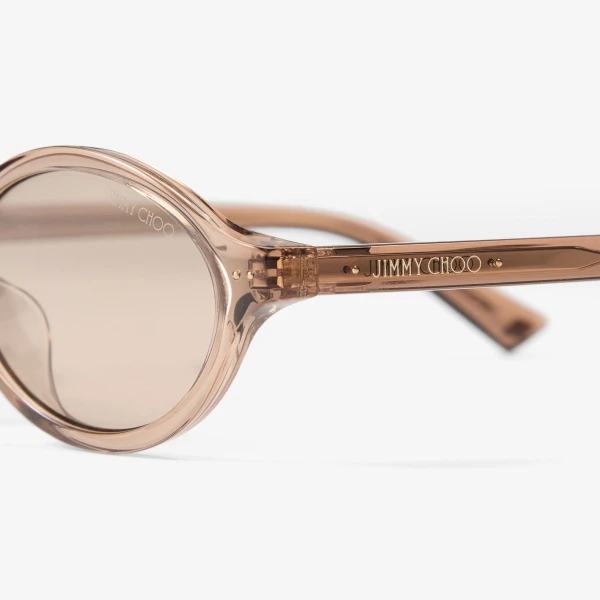 Transparent Tan Jimmy Choo Marais Sunglasses, view 3 | Sunglasses