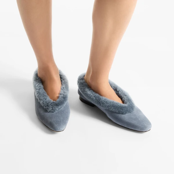 Arctic Blue Jimmy Choo Margot Flat, view 2 | Flats