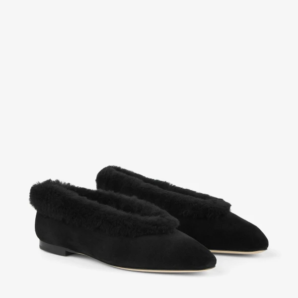 Black Jimmy Choo Margot Flat, view 3 | Flats