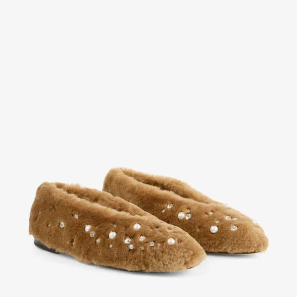 Teddy Mix Jimmy Choo Margot Flat, view 3 | Flats