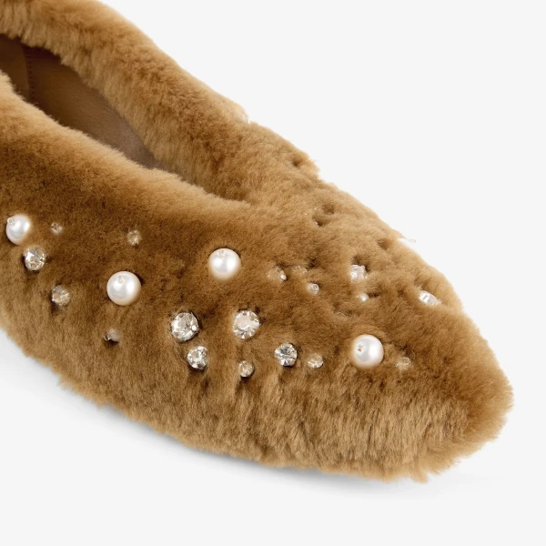 Teddy Mix Jimmy Choo Margot Flat, view 4 | Flats