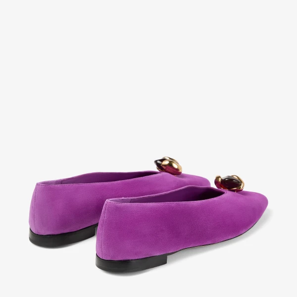 Violet Orchid and Dark Amber Jimmy Choo Margot Flat, view 6 | Flats