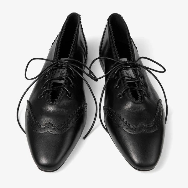 Black Jimmy Choo Margot Lace Up Flat, view 5 | Flats