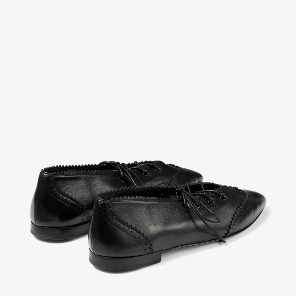 Black Jimmy Choo Margot Lace Up Flat, view 6 | Flats