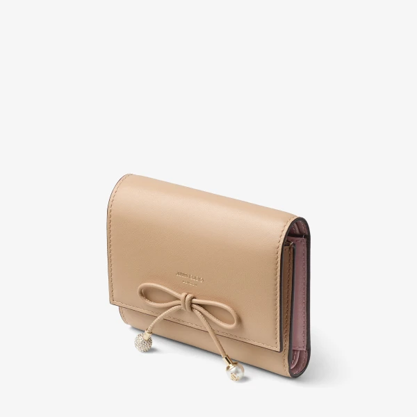 Chai, Rose and Light Gold Jimmy Choo Marinda Wallet, view 2 | Wallets & Purses