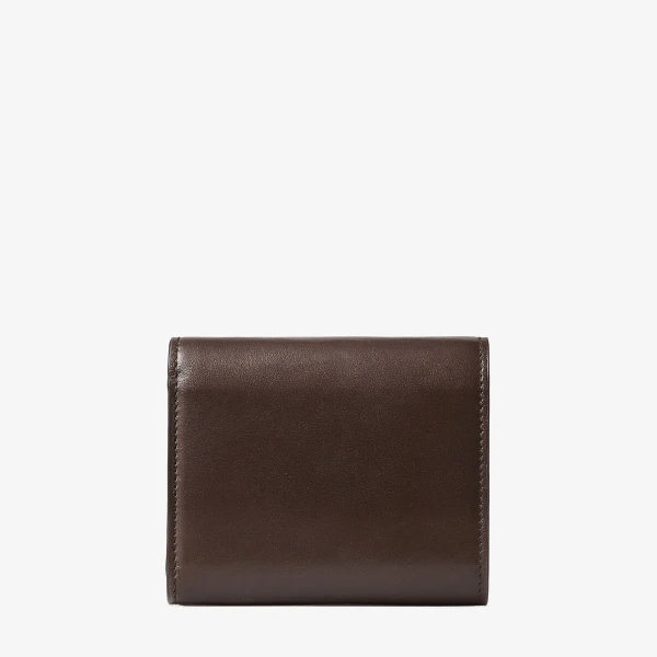 Chocolate, Chai and Light Gold Jimmy Choo Marinda Wallet, view 4 | Wallets & Purses