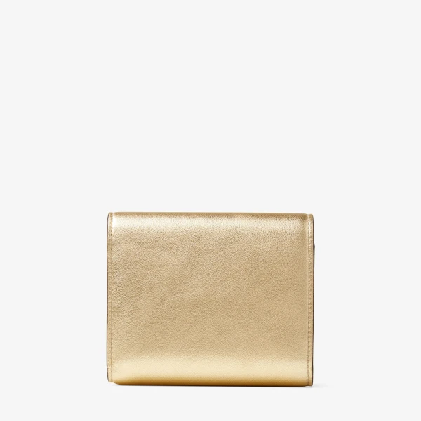 Gold and Light Gold Jimmy Choo Marinda Wallet, view 4 | Wallets & Purses