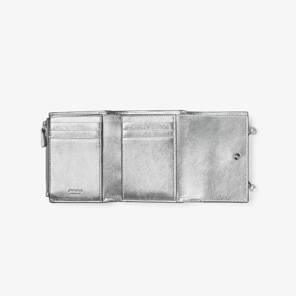 Silver Jimmy Choo Marinda Wallet, view 4 | Wallets & Purses