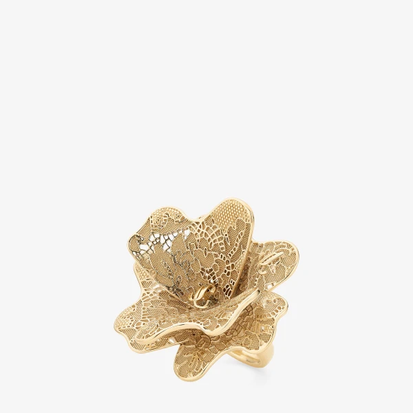 Gold Jimmy Choo Maxi Corsage Ring, view 2 | Rings