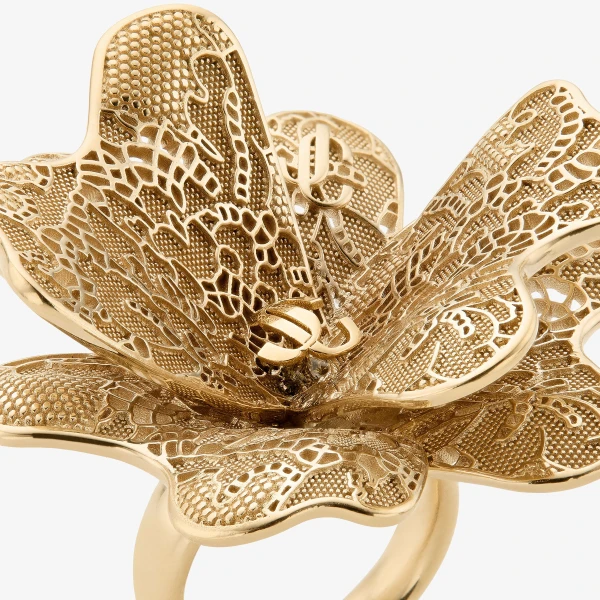 Gold Jimmy Choo Maxi Corsage Ring, view 3 | Rings