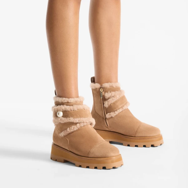 Toffee Jimmy Choo Meena Flat, view 2 | Boots