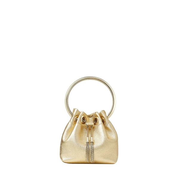 Metallic Jimmy Choo Micro Bon Bon Bucket Bag | Bucket Bags