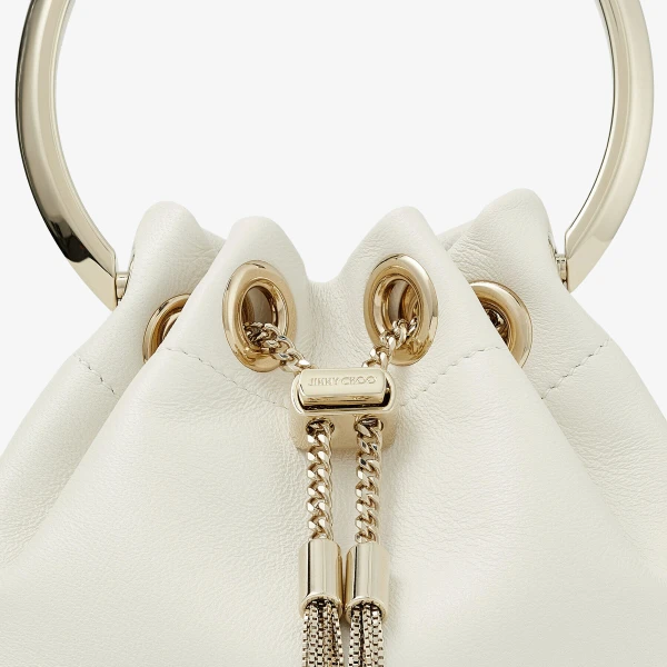 Latte Jimmy Choo Micro Bon Bon Bucket Bag, view 3 | Bucket Bags