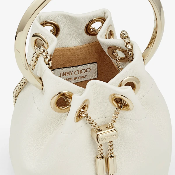 Latte Jimmy Choo Micro Bon Bon Bucket Bag, view 5 | Bucket Bags