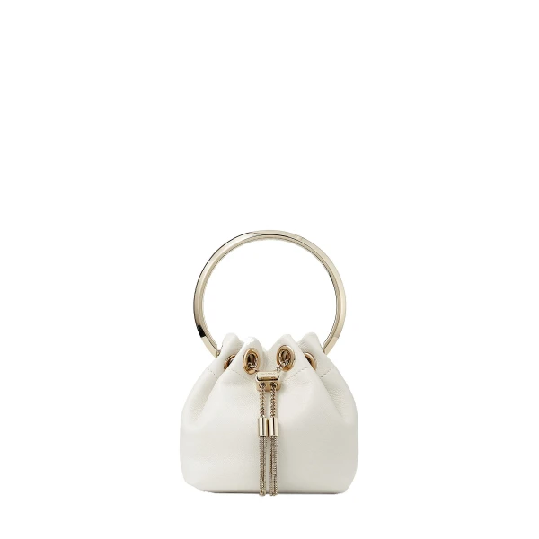 Beige Jimmy Choo Micro Bon Bon Bucket Bag | Bucket Bags