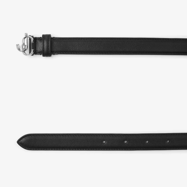 Black and Silver Jimmy Choo Mini Helina Belt, view 4 | Belts