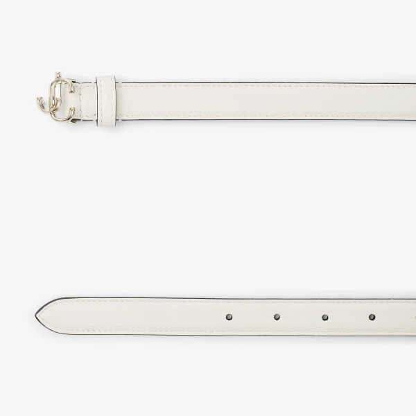 Latte and Light Gold Jimmy Choo Mini Helina Belt, view 3 | Belts