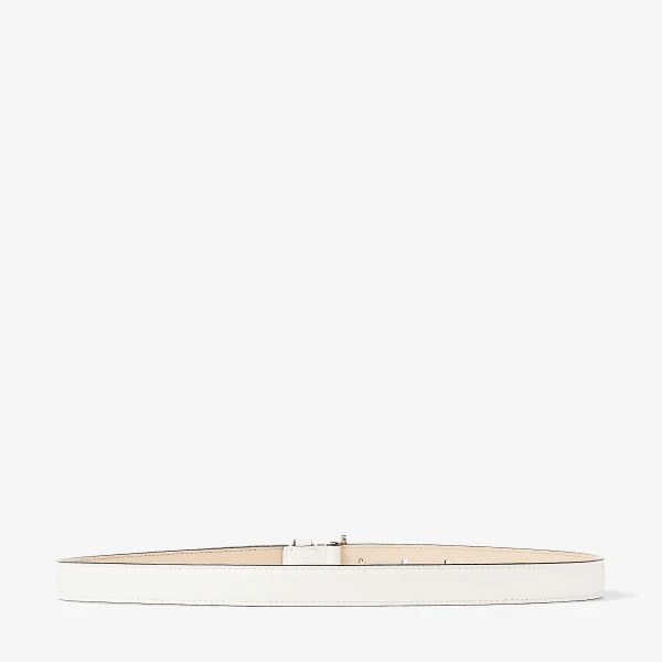 Latte and Light Gold Jimmy Choo Mini Helina Belt, view 4 | Belts