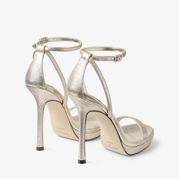 Platinum Jimmy Choo Moza Platform 120 Sandals, view 6 | Sandals