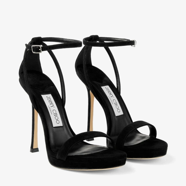 Black Jimmy Choo Moza Platform120 Sandals, view 2 | Sandals