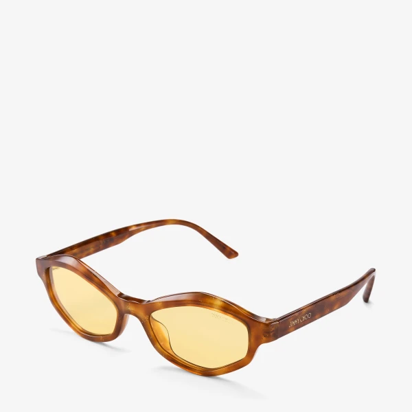 Blonde Glitter Havana Jimmy Choo Muse Sunglasses, view 2 | Sunglasses