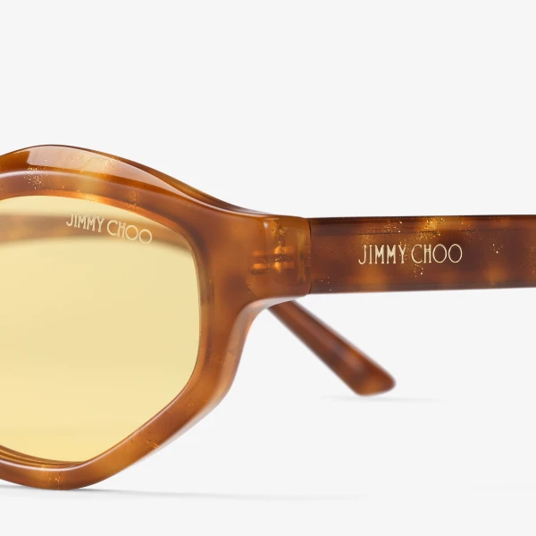 Blonde Glitter Havana Jimmy Choo Muse Sunglasses, view 3 | Sunglasses