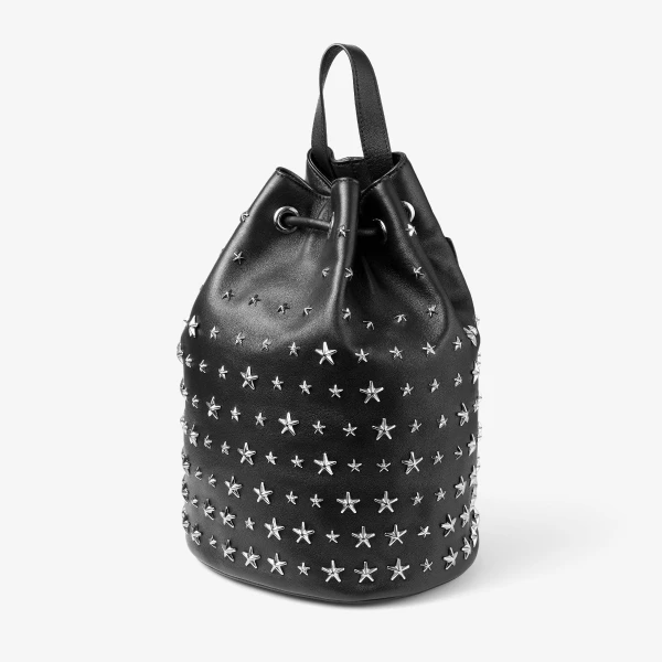 Black and Antique Silver Jimmy Choo Noir Kei Ninomiya Backpack, view 2 | Backpacks