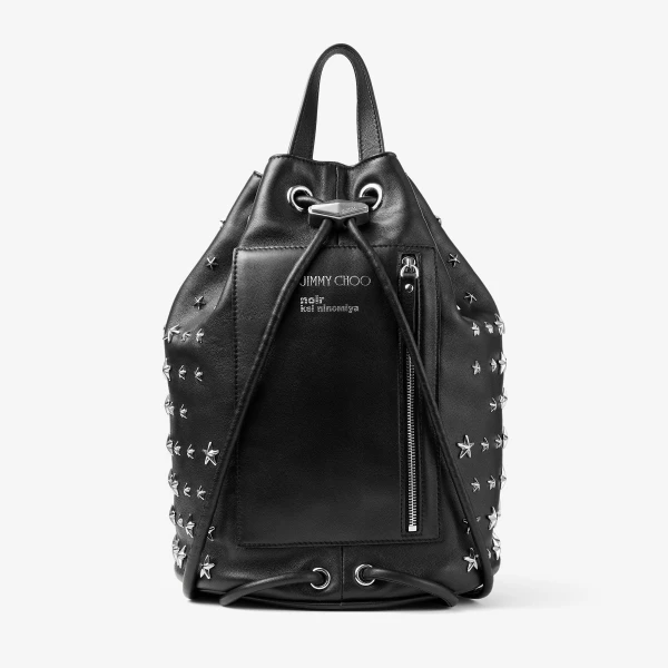 Black and Antique Silver Jimmy Choo Noir Kei Ninomiya Backpack, view 5 | Backpacks