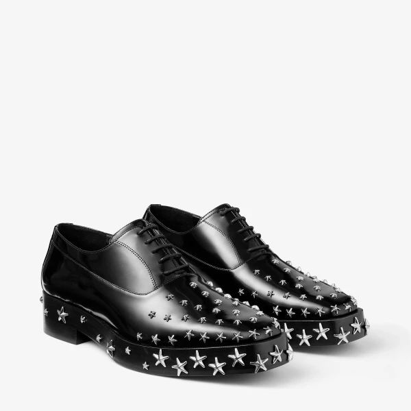 Black and Metal Mix Jimmy Choo Noir Kei Ninomiya Star Shoe Loafers, view 2 | Loafers