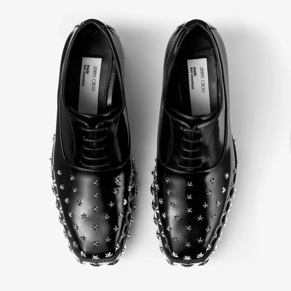 Black and Metal Mix Jimmy Choo Noir Kei Ninomiya Star Shoe Loafers, view 4 | Loafers