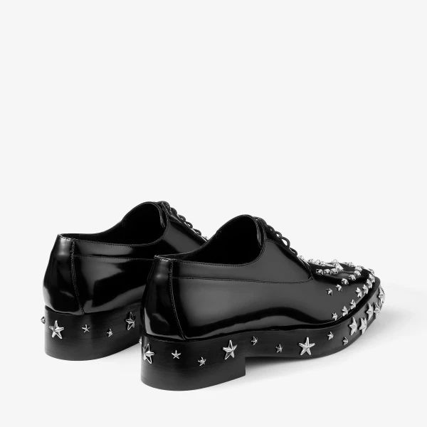 Black and Metal Mix Jimmy Choo Noir Kei Ninomiya Star Shoe Loafers, view 5 | Loafers