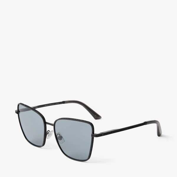 Matte Black Jimmy Choo Orli Sunglasses, view 2 | Sunglasses