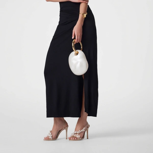 Natural and Light Gold Jimmy Choo Oyster Bracelet, view 3 | Clutch Bags
