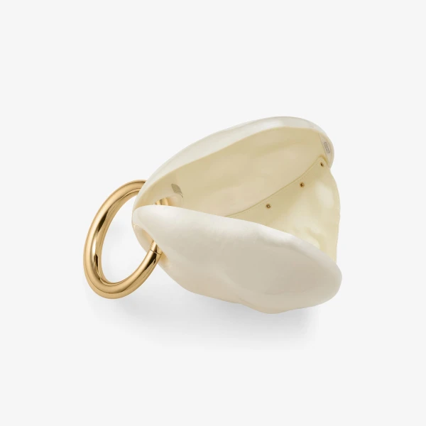 Natural and Light Gold Jimmy Choo Oyster Bracelet, view 6 | Clutch Bags