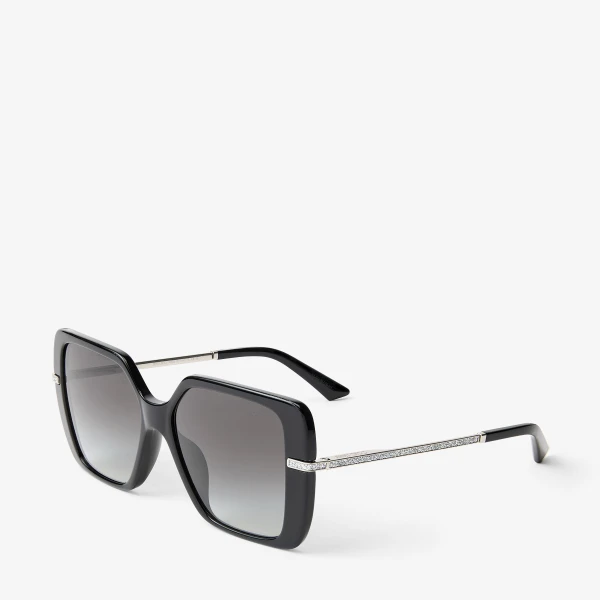 Black Jimmy Choo Pati Sunglasses, view 2 | Sunglasses
