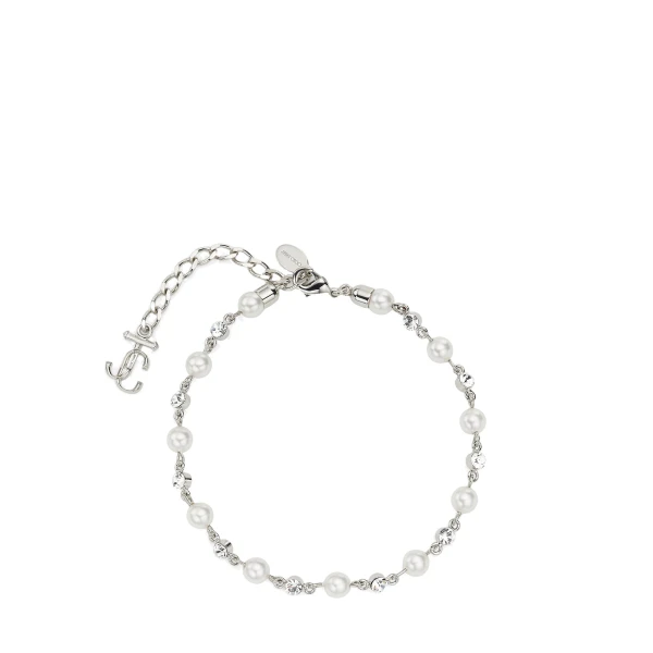 Metallic Jimmy Choo Pearl Crystal Anklet | Jewelry