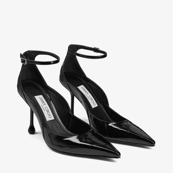 Black Jimmy Choo Quinci 95 Pumps, view 3 | Heels