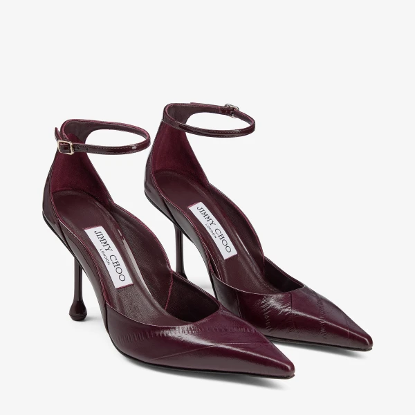 Dark Merlot Jimmy Choo Quinci 95 Pumps, view 3 | Heels