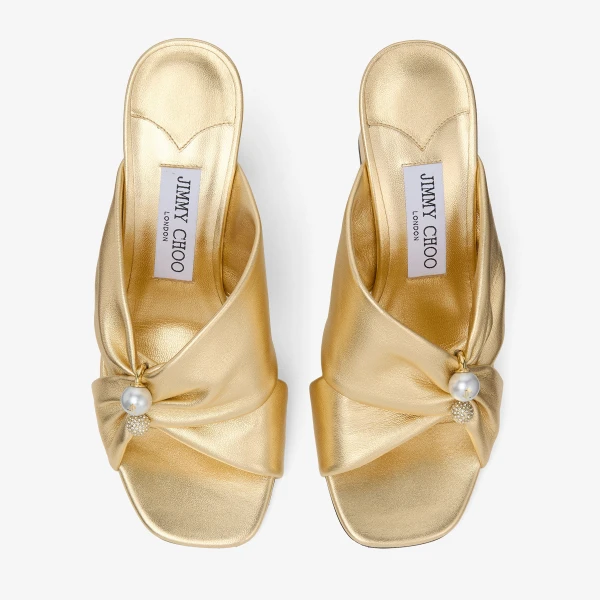 Gold Jimmy Choo Rafi 85 Sandals, view 5 | Sandals