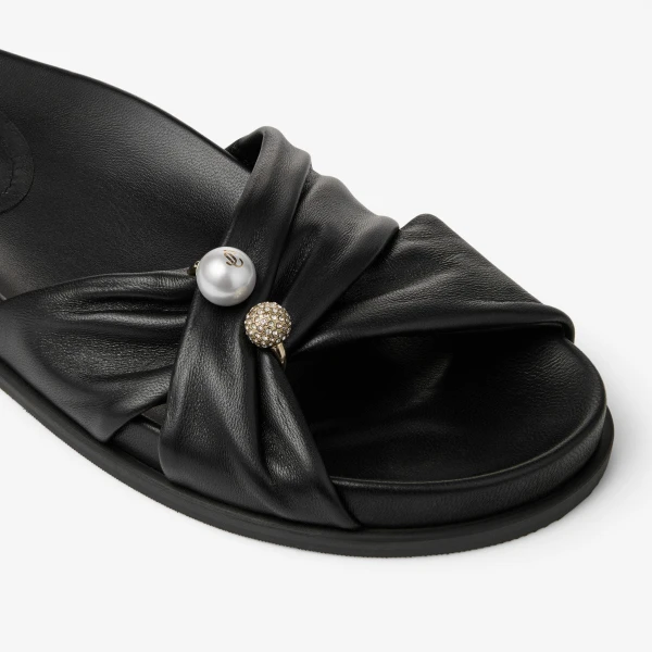 Black Jimmy Choo Rafi Flat, view 4 | Sandals