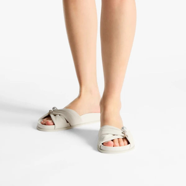 Latte Jimmy Choo Rafi Flat, view 2 | Sandals