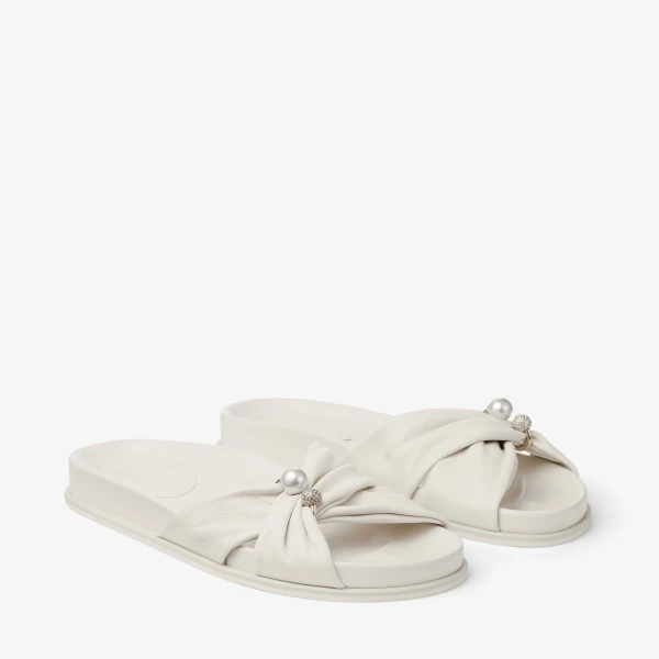 Latte Jimmy Choo Rafi Flat, view 3 | Sandals