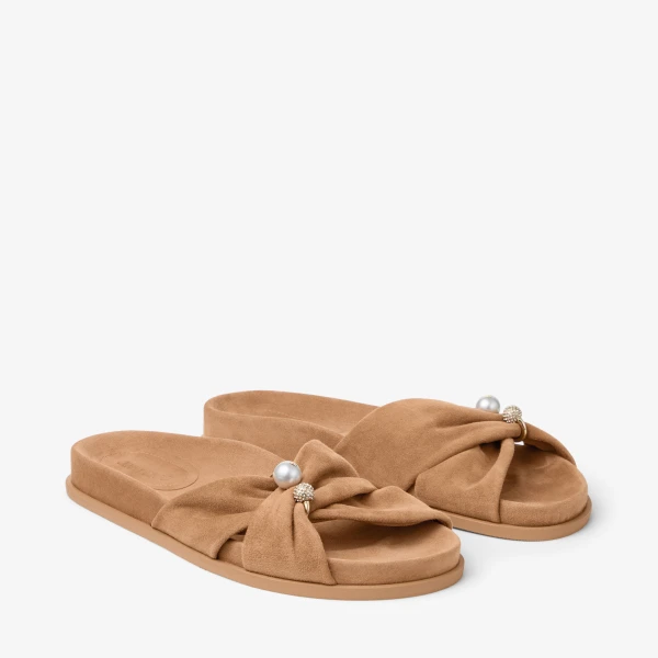 Toffee Jimmy Choo Rafi Flat, view 3 | Sandals